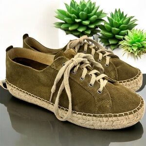 ALPARGATUS Olive Suede Women's Espadrille Sneakers